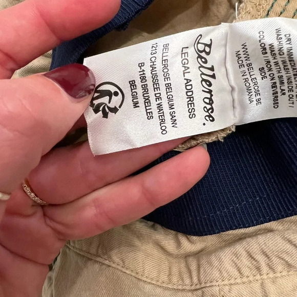 Bellerose Khaki Shorts with Green Side Stripe - Picture 2 of 7